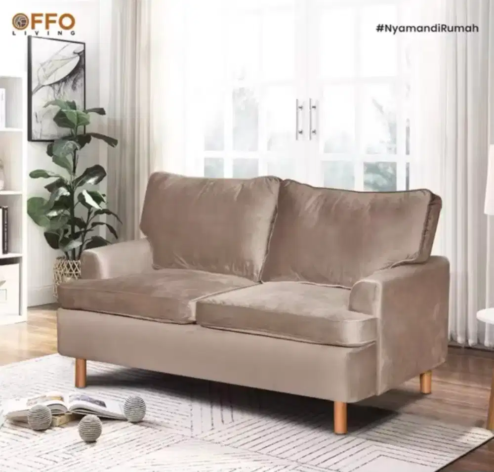 Sofa 2 dudukan dengan busa dakron lembut