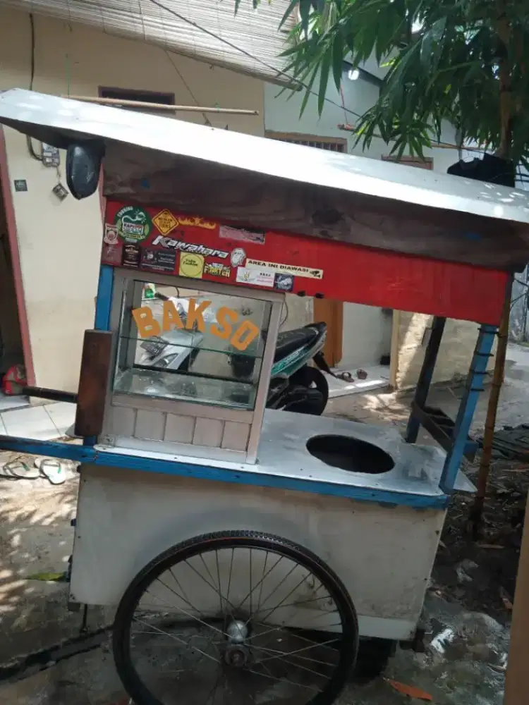 Jual gerobak bakso dorong