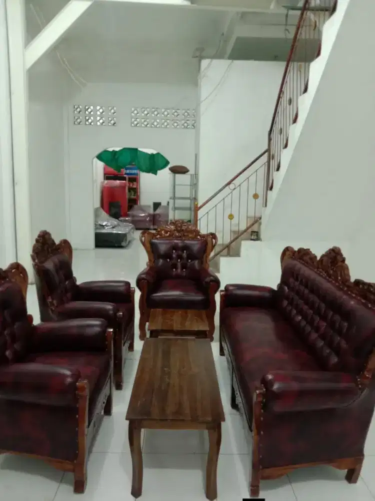 Kursi kayu jati model Gajah jumbo 3111+meja