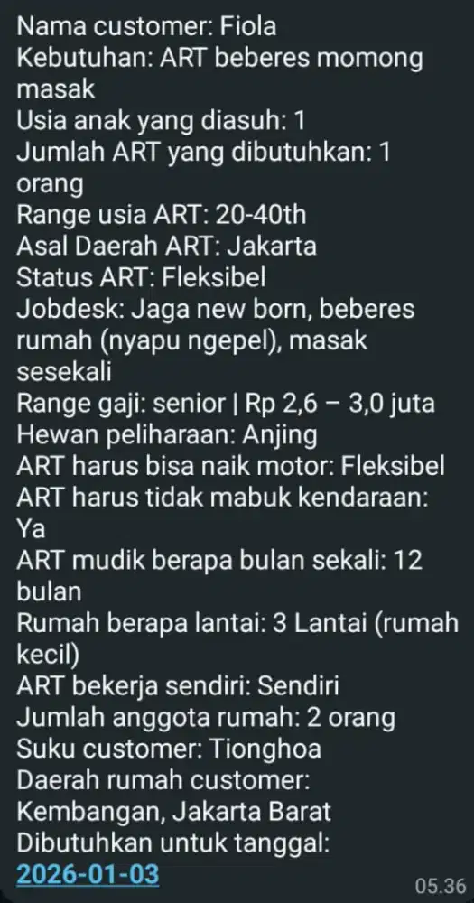 Saya penyalur langsung majikan bukan yayasan jadi no tampung2