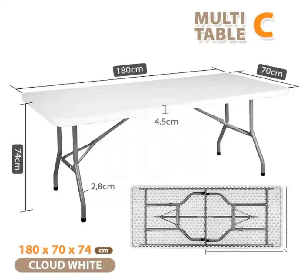 Meja lipat jualan portable