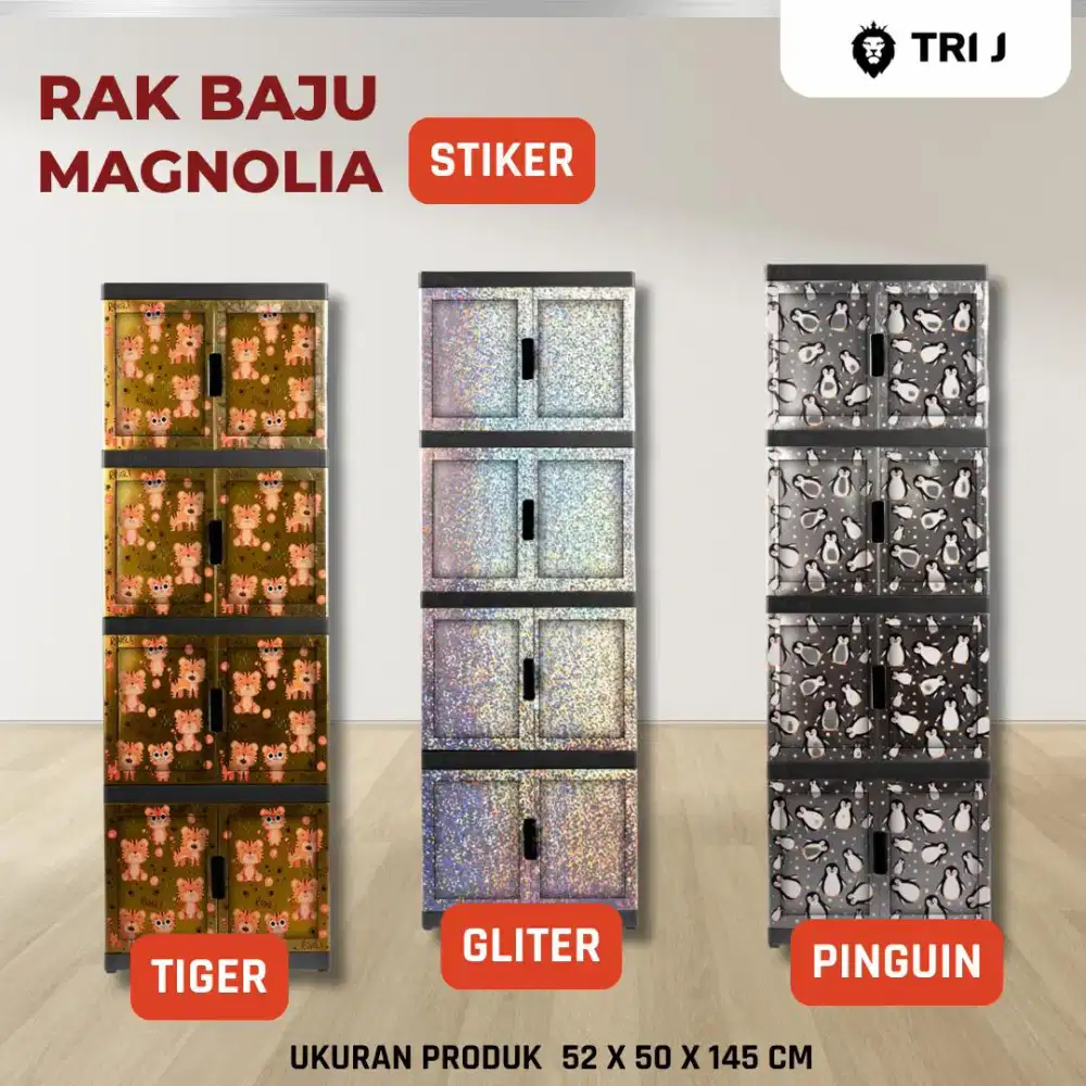 Promo Lemari plastik 4 susun polos dan karakter