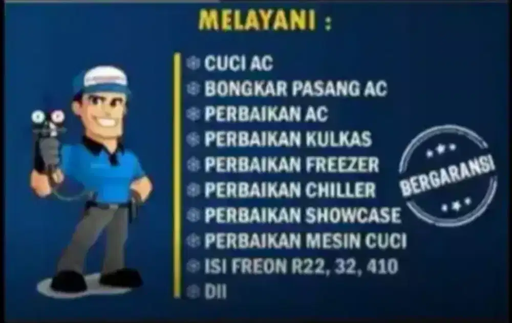 Jasa service AC kulkas mesin cuci pompa air dan lain-lain