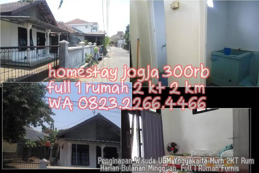 Penginapan Wisuda UGM Yogyakarta Murh 2KT Rum Harian Bulanan Mingguan