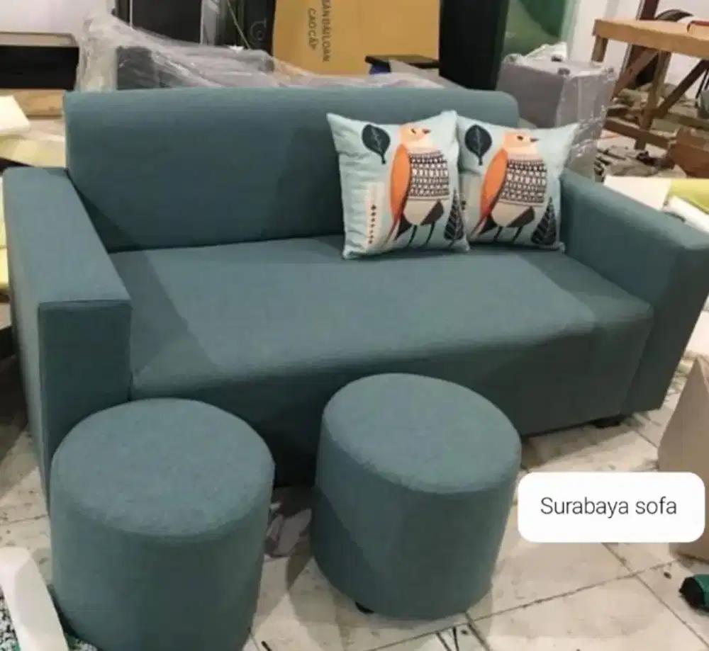 Sofa tamu kecil puff bulat