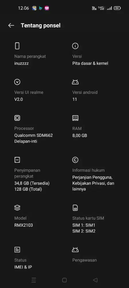 Jual hp relmi 7i ram8