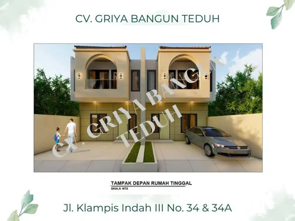 Rmh jl Klampis Indah III no 34 & 34A - Surabaya  LT 132 LB 190 (2lt)