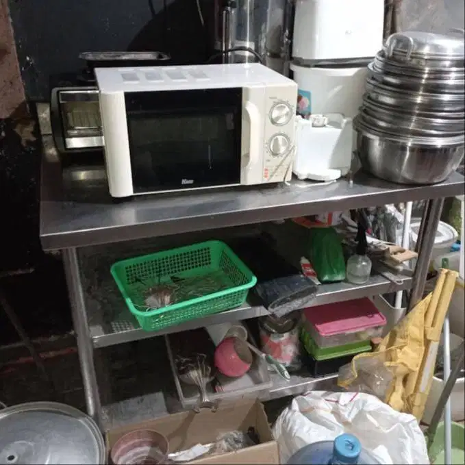 Meja Dapur Stainless Steel 110x75x87 cm