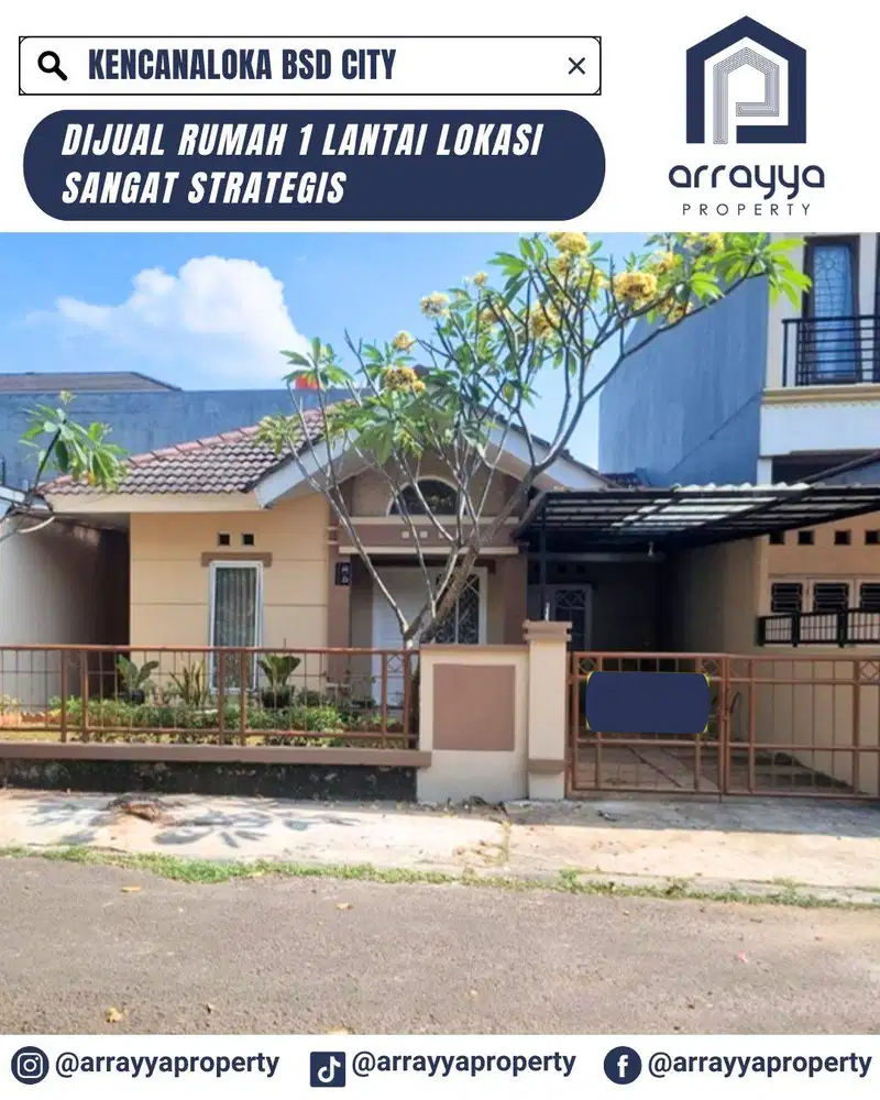 RUMAH 1 LANTAI  NYAMAN DAN ADEM LOKASI SRATEGIS DI KENCANA LOKA ENB239