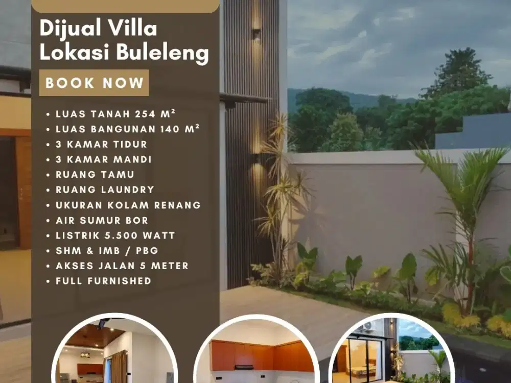 FOR SALE BEAUTIFUL VILLA WITH RICE FIELD VIEW AND LARGE SWIMMING POOL AT BULELENG