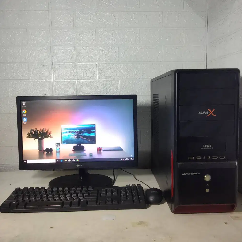 PC set Murah Core i3 RAM 8 SSD 128GB Monitor 19in Keyboard Mouse