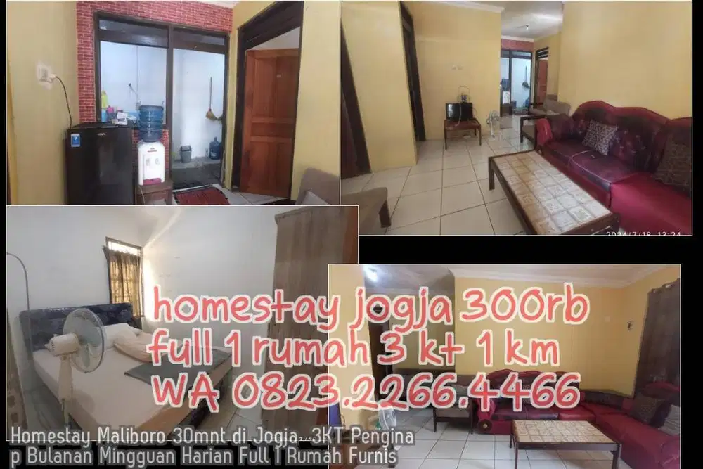 Homestay Maliboro 30mnt di Jogja  3KT Penginap Bulanan Mingguan Harian