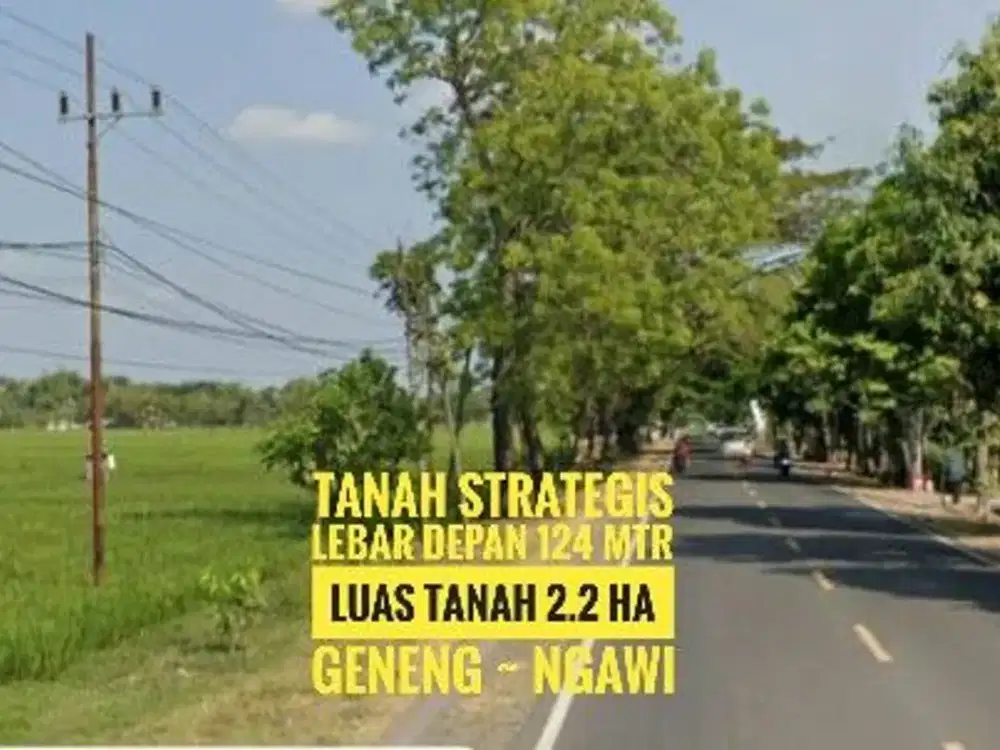 Dijual, Tanah Prospektif LD 124 mtr, NOL Jalan Raya Propinsi Madiun-NGAWI