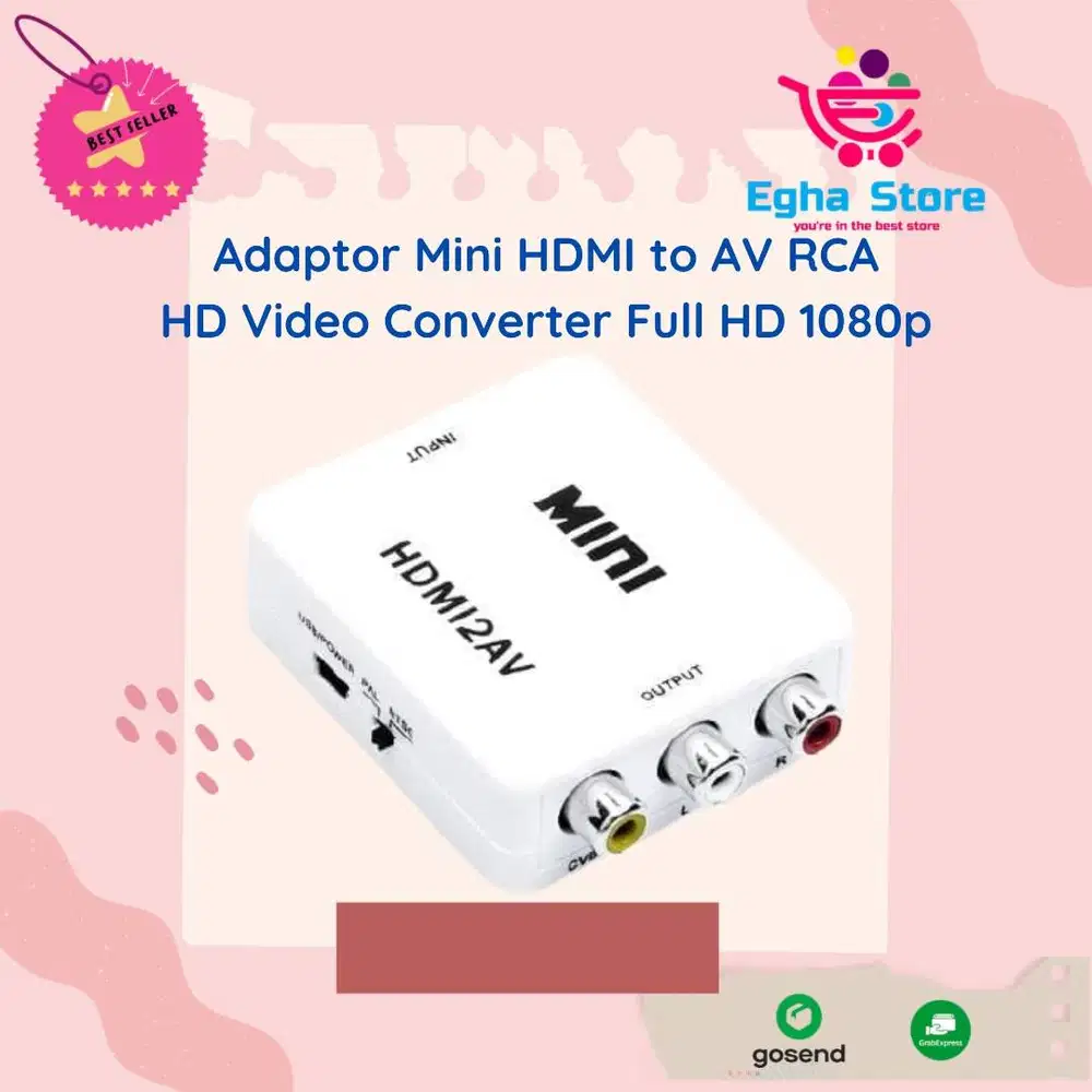HDMI to RCA AV Converter Adapter Full HD Mini Box HDMI to AV Full HDTV