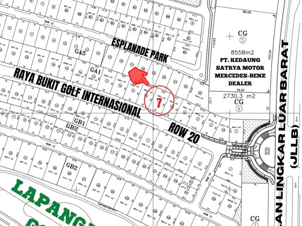 Jual Tanah Citraland Raya BGI hadap Selatan