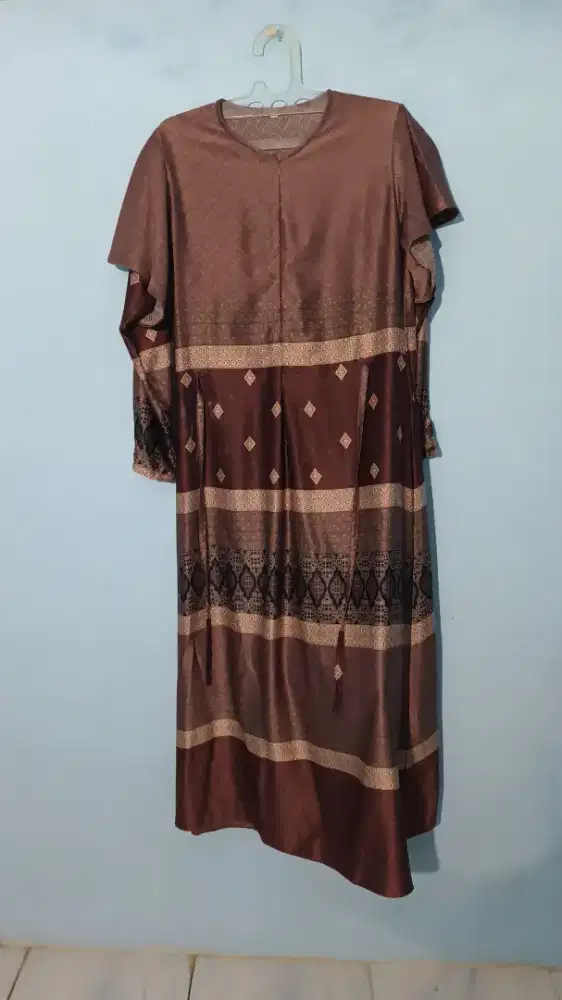 Dress / Gamis Batik Wanita Motif Klasik Warna Coklat