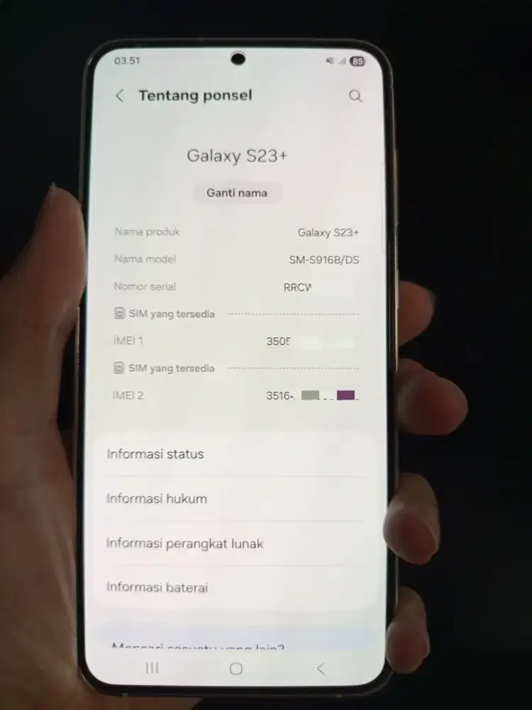 SAMSUNG S23+ 8/256 SECOND BATANGAN