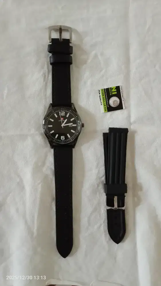 Swiss Army Jam Tangan Pria Hitam + Tampilan Jelas + Fungsi Tanggal New