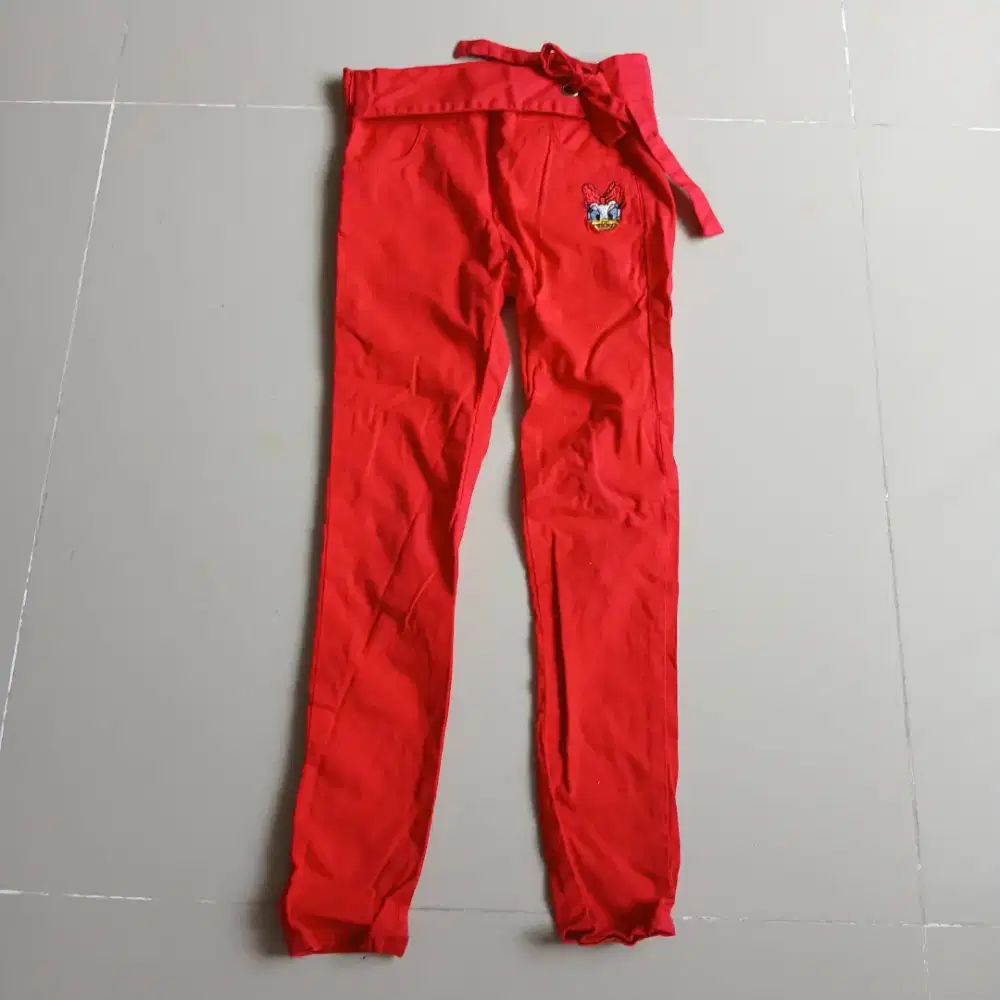 Celana panjang model pensil Disney Daisy anak perempuan sz 6, preloved