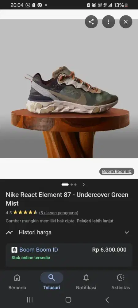 Nike element89 react dusty green