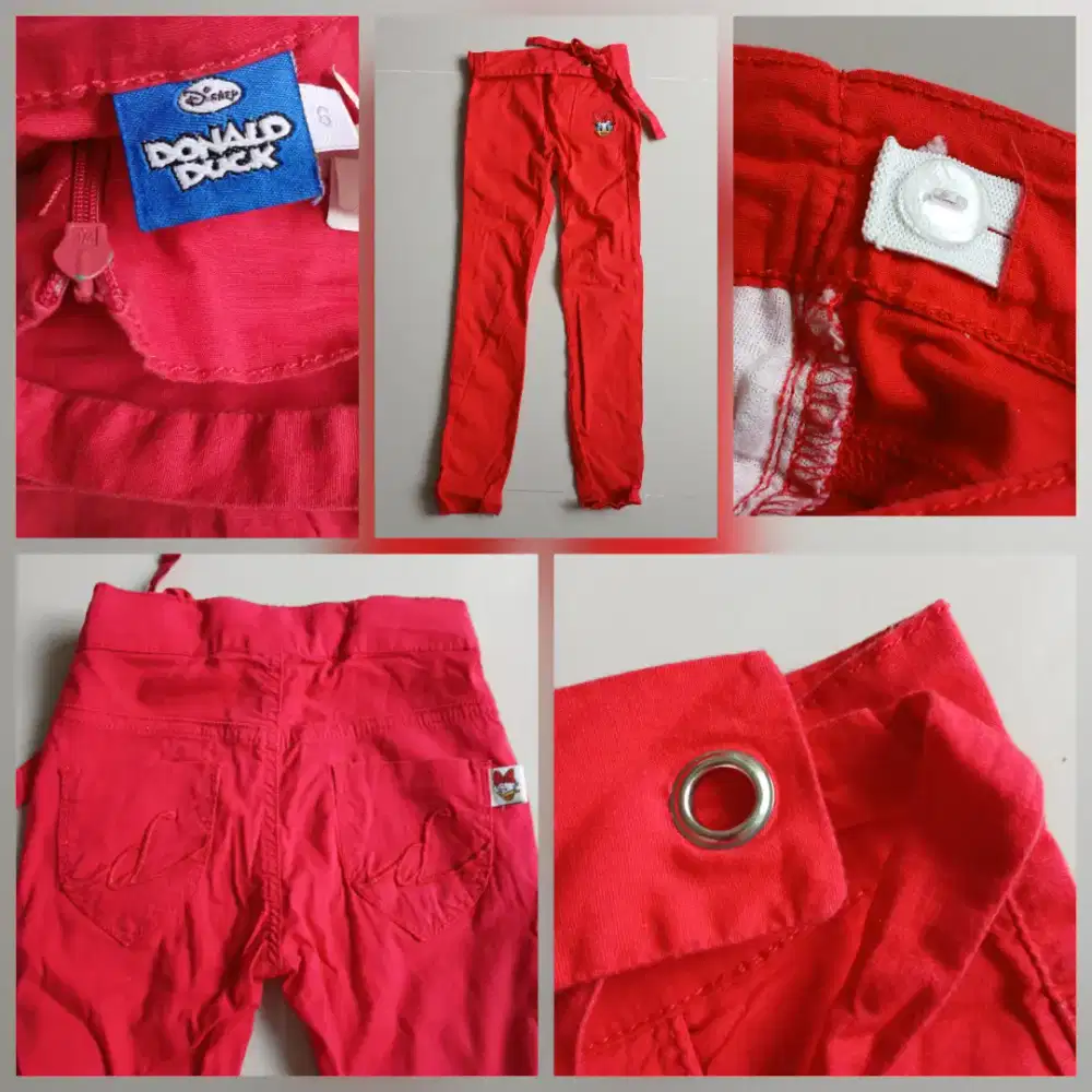 Celana panjang model pensil Disney Daisy anak perempuan sz 6, preloved