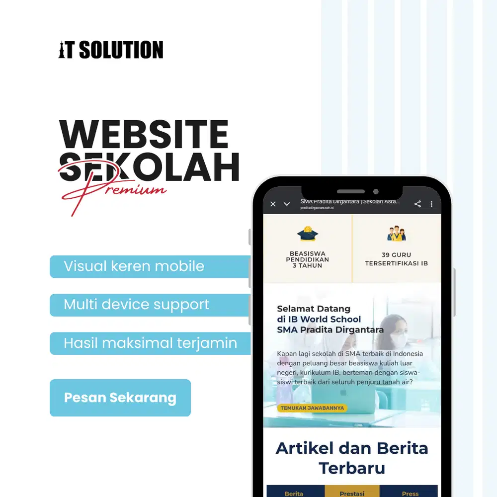 Jasa Pembuatan Website Sekolah Premium & Profesional