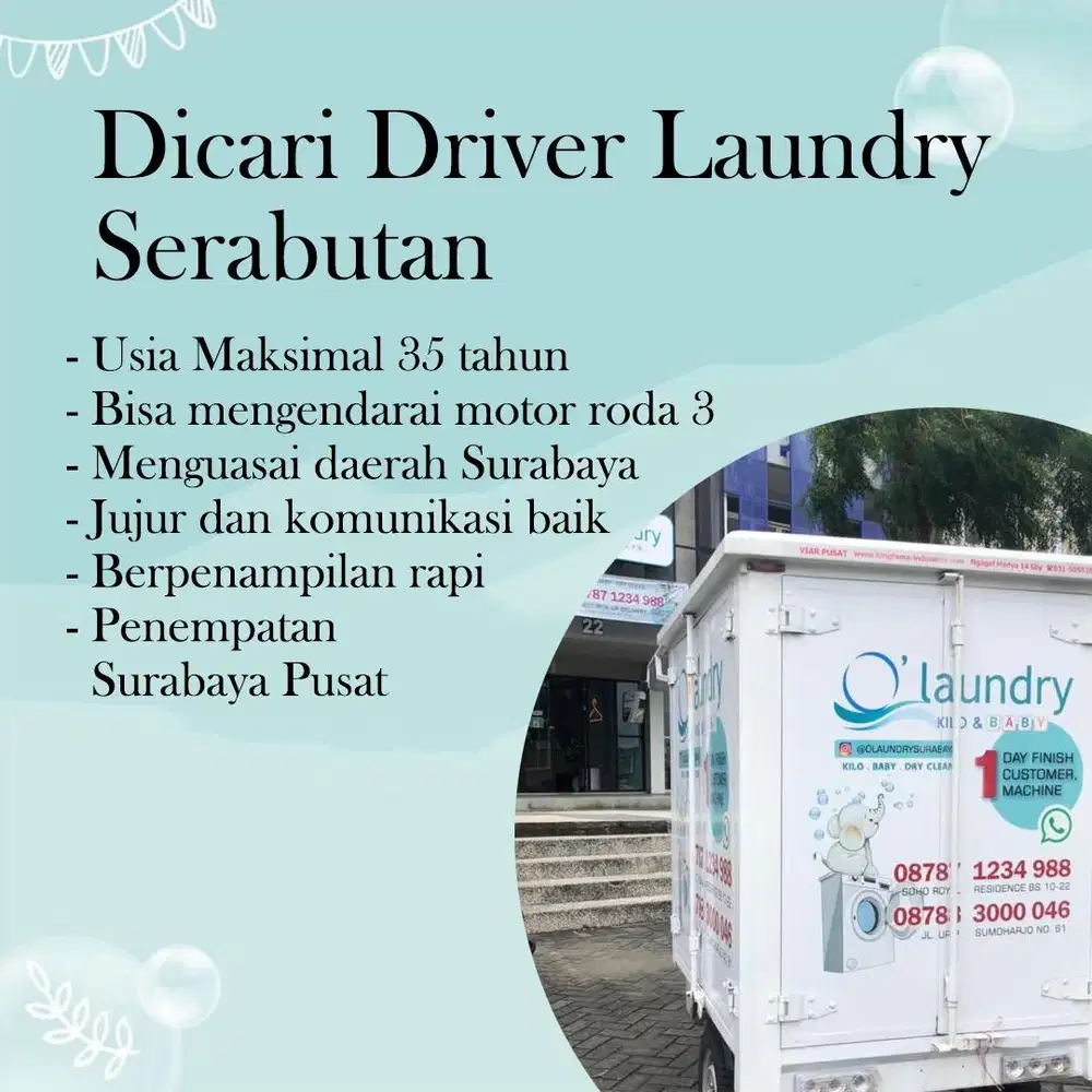 Dicari Driver Serabutan untuk Laundry