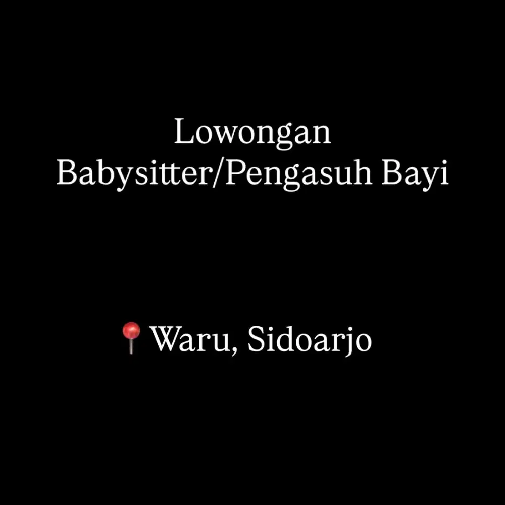 Lowongan Babysitter / Rewang / Pengasuh Bayi