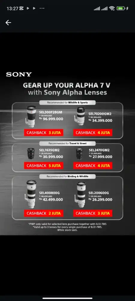 Sony camera promo akhir tahun