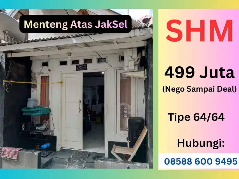 Jual Cepat, TURUN HARGA, TERMURAH, SHM, Menteng Atas Setiabudi Jaksel, 400 Jutaan, Nego