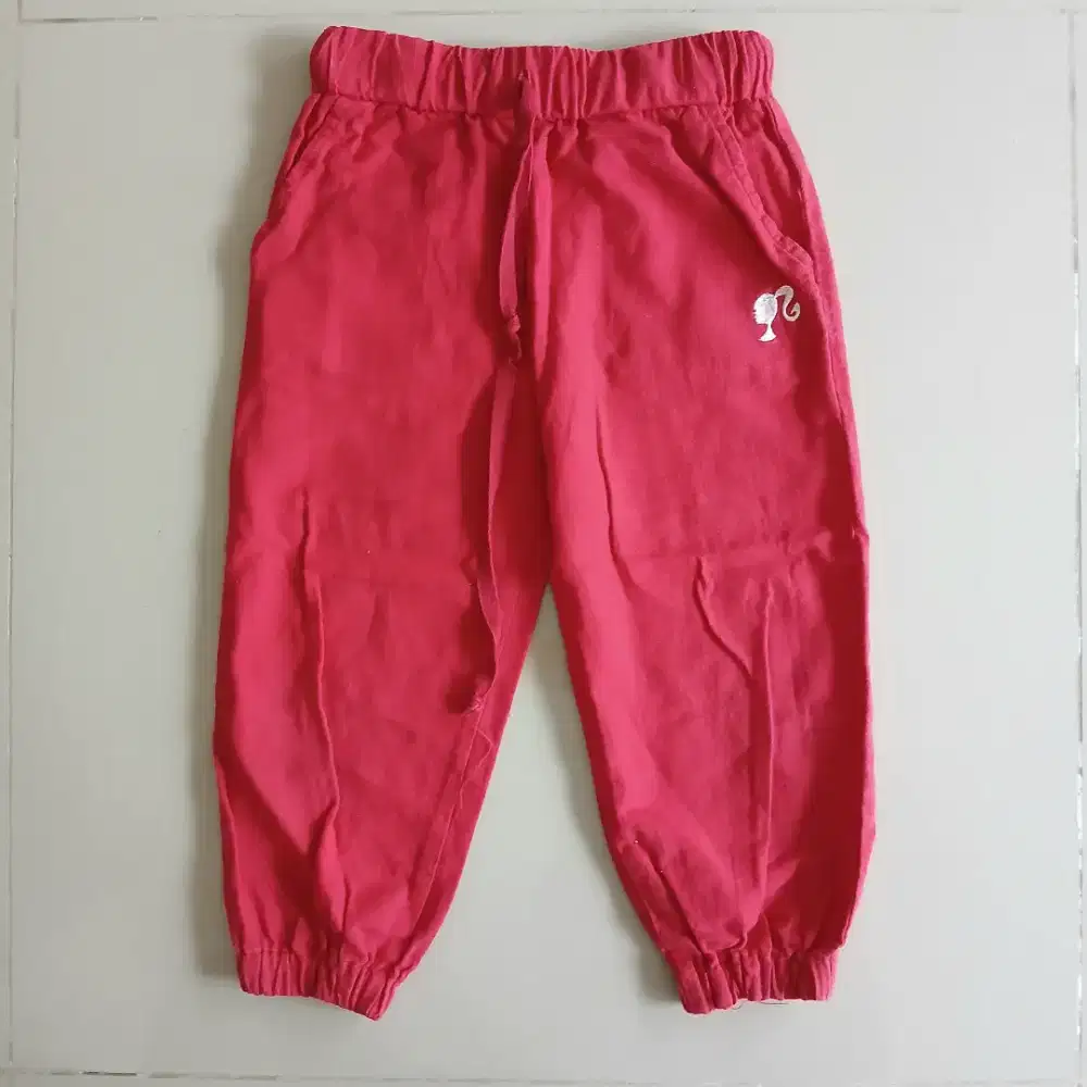 Celana panjang Barbie joger anak perempuan size 6, preloved
