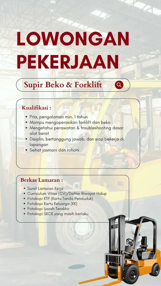 Supir forklift.