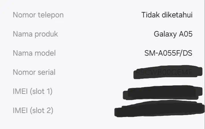 Dijual Samsung Galaxy A05 6/128