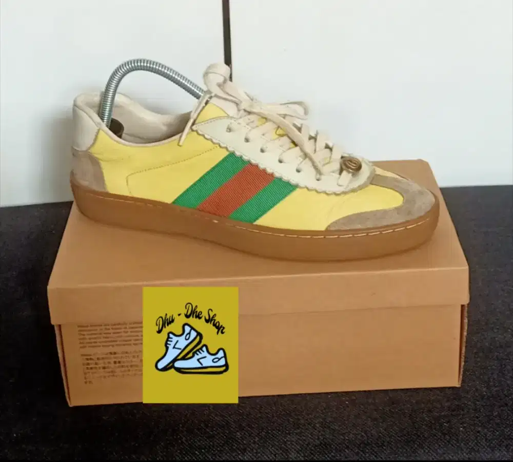 Sepatu Gucci G74 calfskin web  size 41 ori Italia (prelove) NEGO