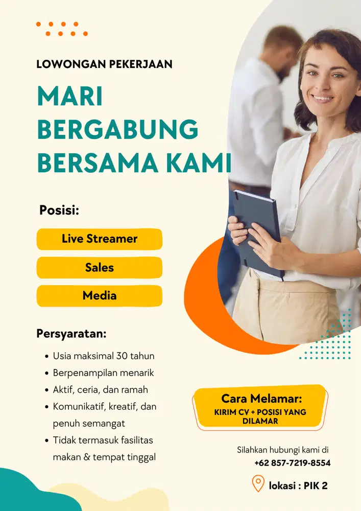OPEN LOKER UNTUK POSISI ART,SALES,HOST LIVE