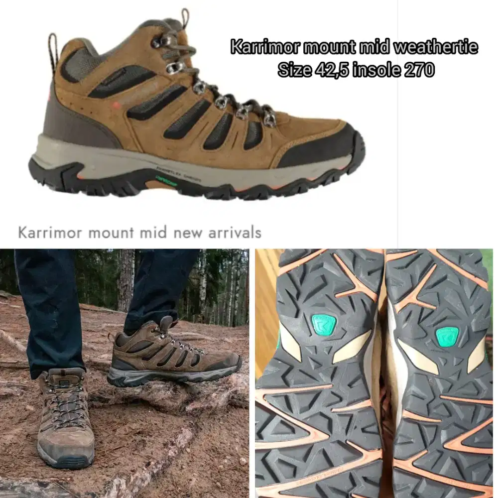 Sepatu hiking outdoor trekking Karrimor mount mid weathertie 9