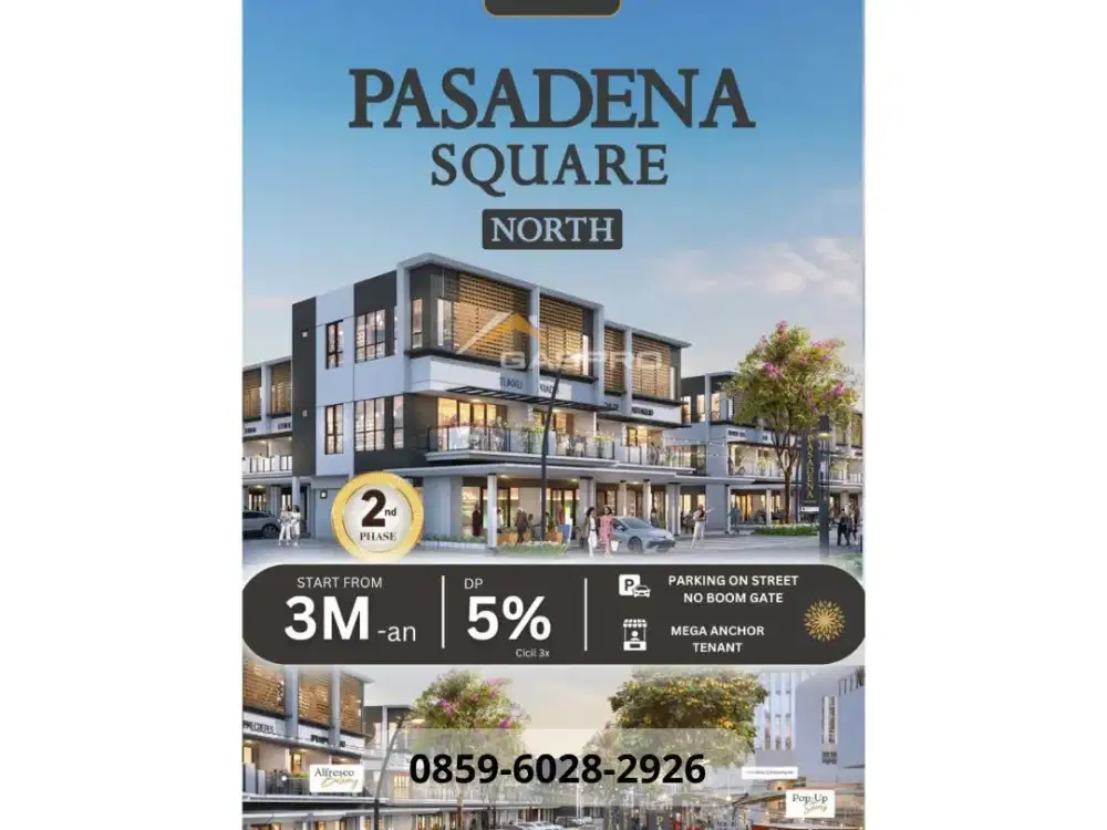 Pasadena Square North Posisi Paling Prime Row Jalan 50 Dp 0% Ruko 3 Lantai