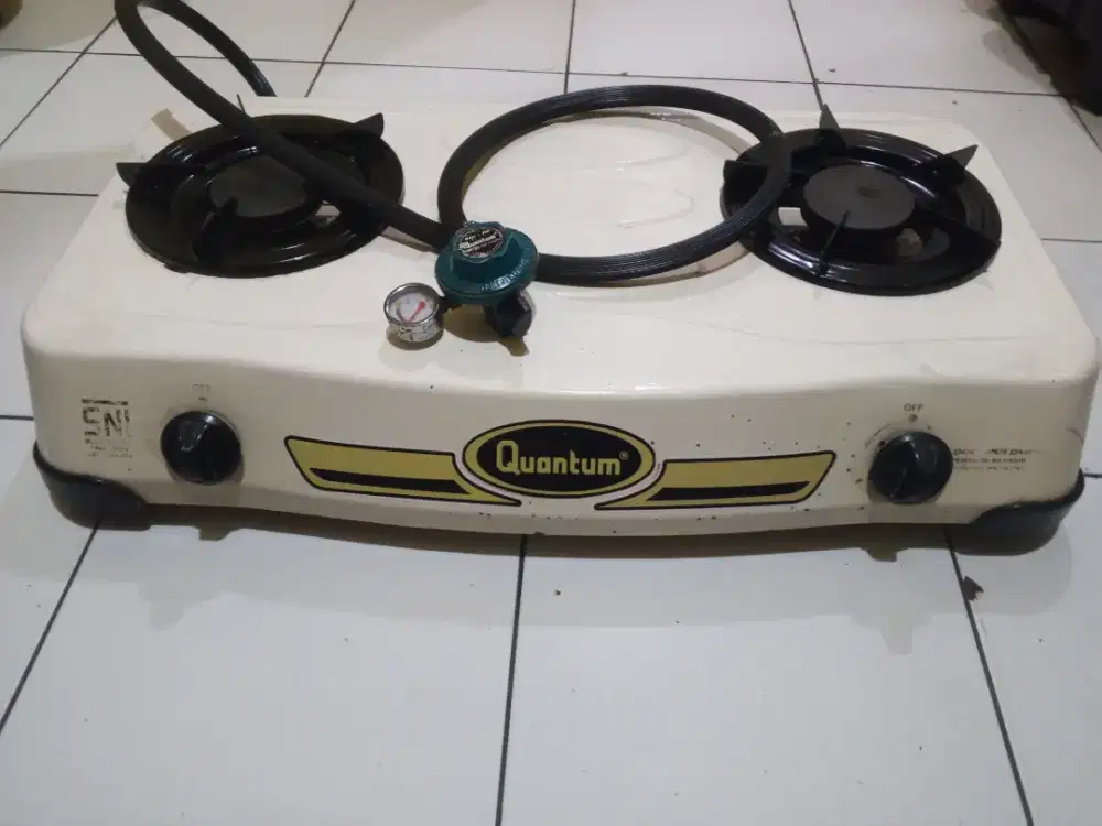 Kompor gas Quantum 2 tungku + selang regulator