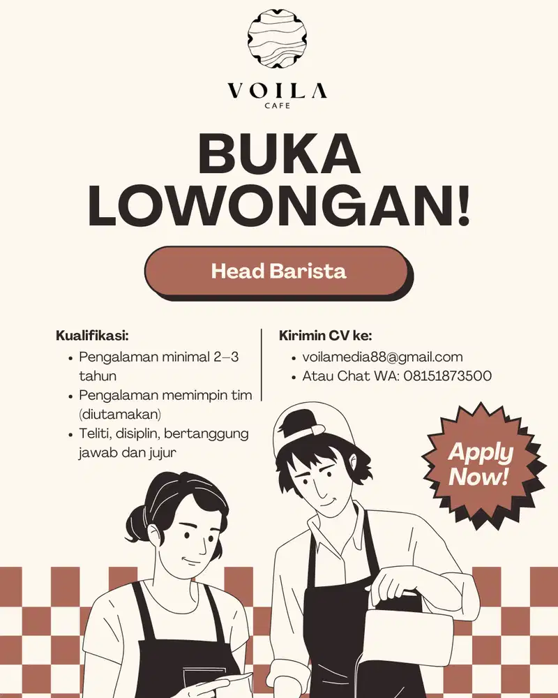 Head Barista Voila Cafe Menteng