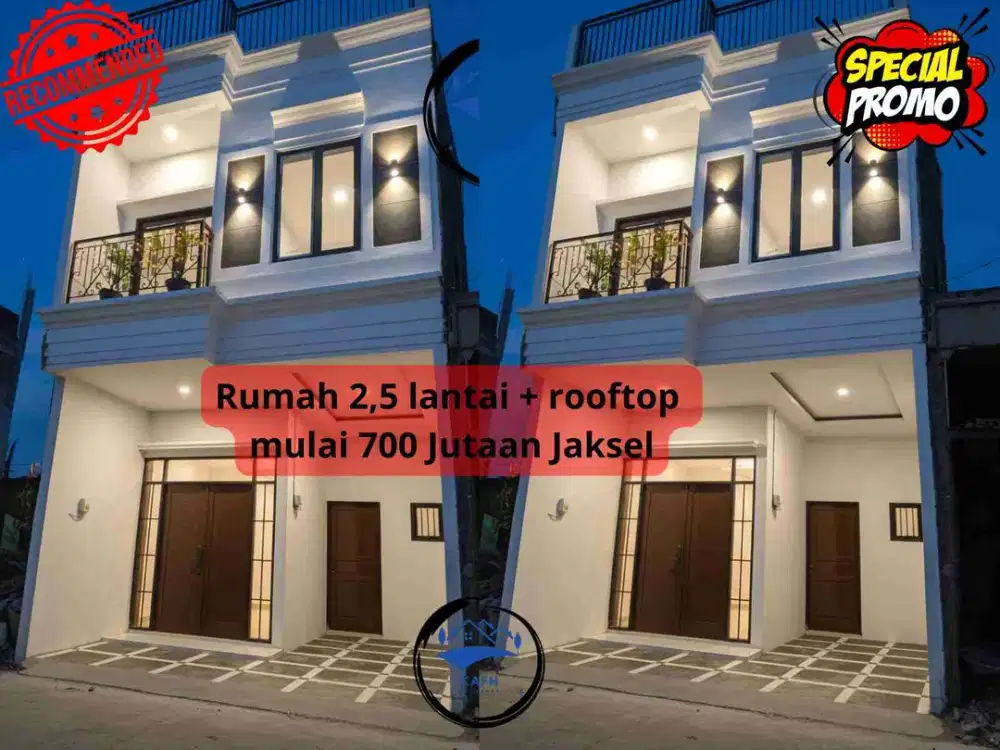 Jual Rumah Jakarta Selatan 2,5 Lantai Rooftop Murah Dekat Tol