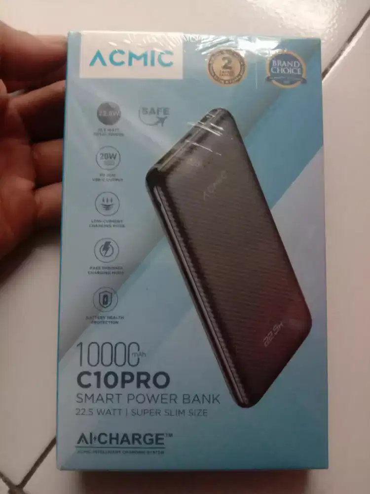Powerbank ACMIC C10PRO 10000mAh, Fast Charging 22.5W PD QC 3A. Baru
