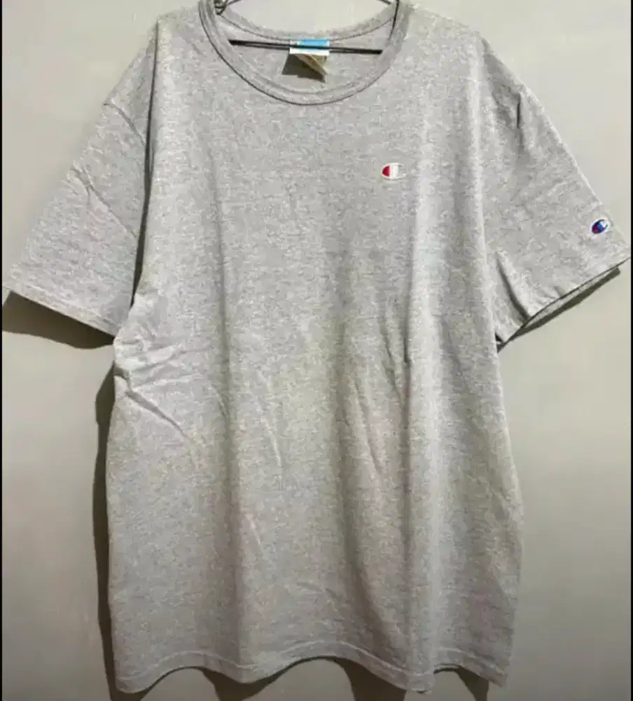 Kaos Champion Grey Bordir Original