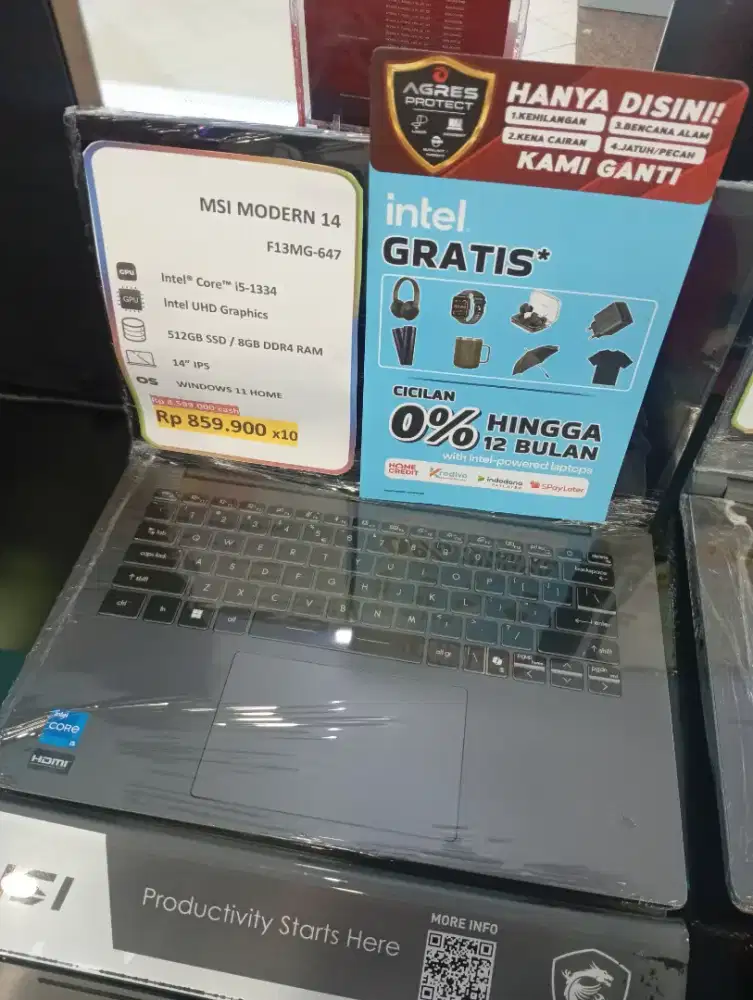 Kredit Cicilan DP0% Laptop MSI Modern 14