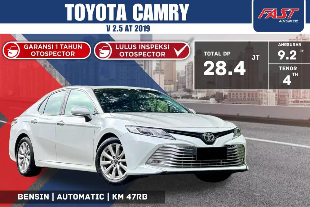 TOYOTA CAMRY V 2019 2.5 AT SUNROOF LOW KM.47RB & PAJAK PANJANG