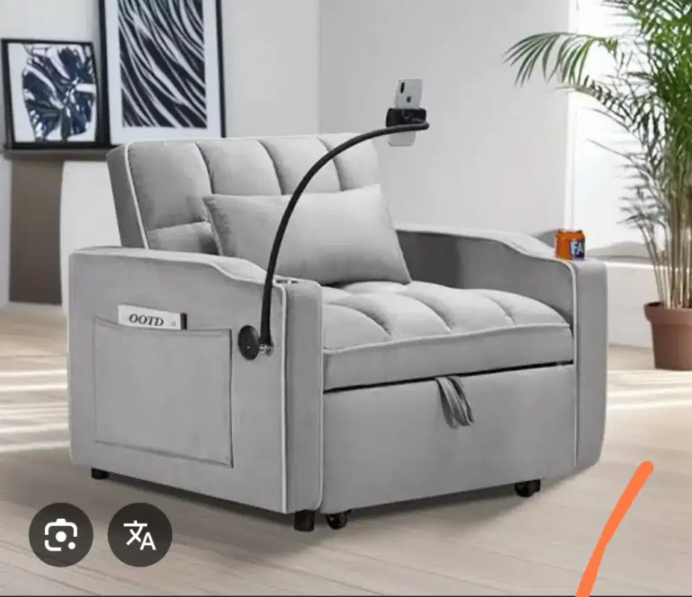 Sofa Reclyning bisa ayun dan ada tempat handphone warna coklat tua