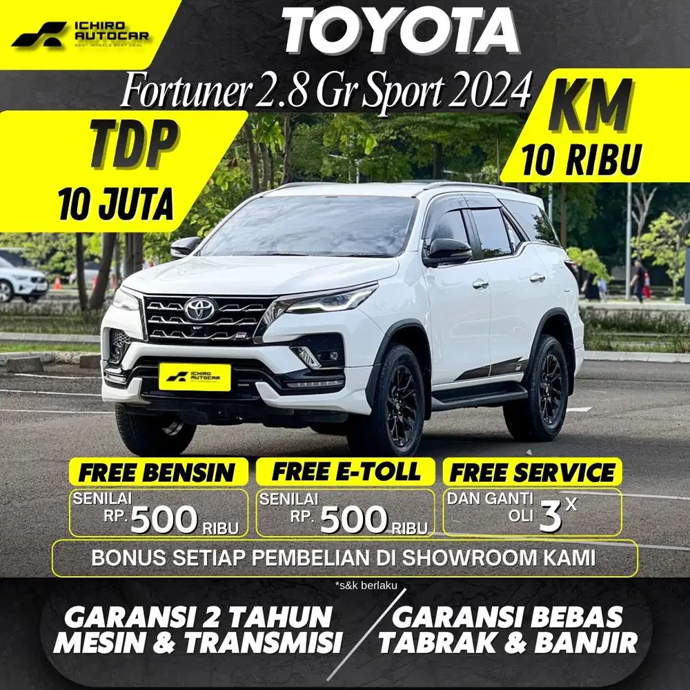 TOYOTA FORTUNER GR 2.8 2024 KM 11RB PAJAK 06-2026 PLAT B GANJIL