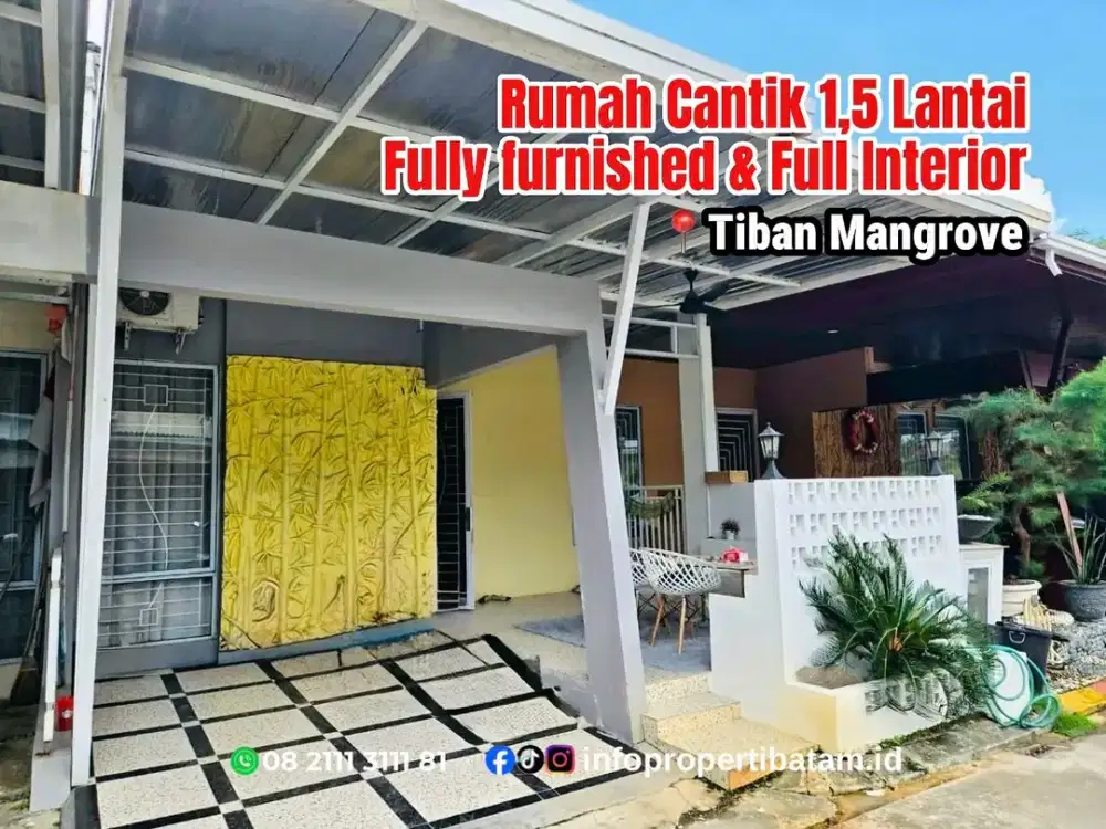 Dijual rumah cantik 1 lantai fully furnished di Tiban