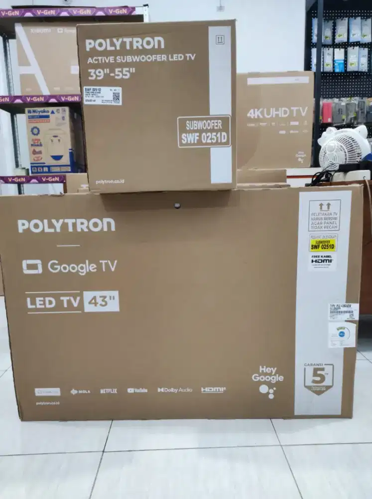 Big promo lebaran Politron TV 43 Inc Android digital TV+ Soundbar