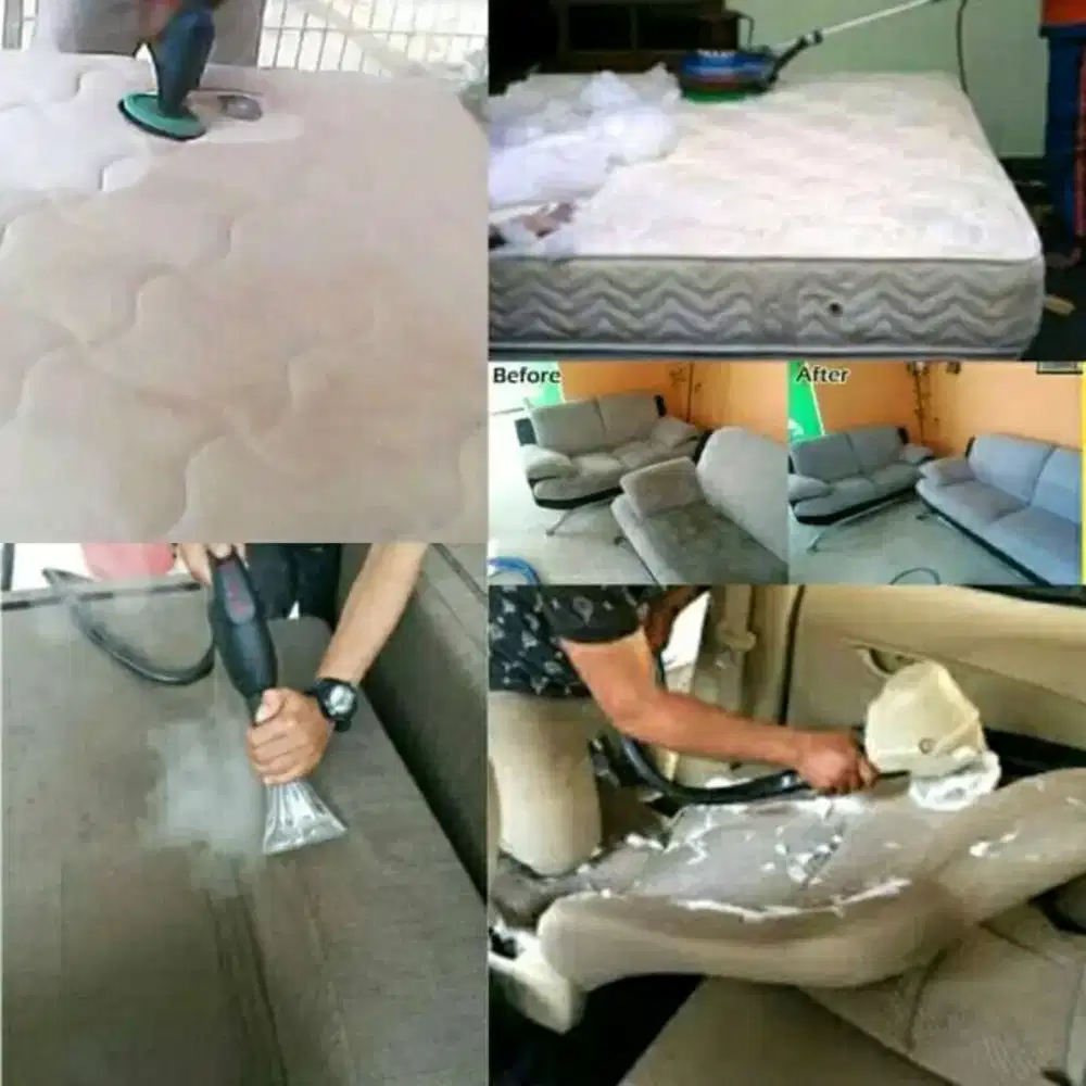 Cuci Sofa, Cuci Springbed/Kasur, Cuci Jok Mobil, Plafon Mobil, Karpet.