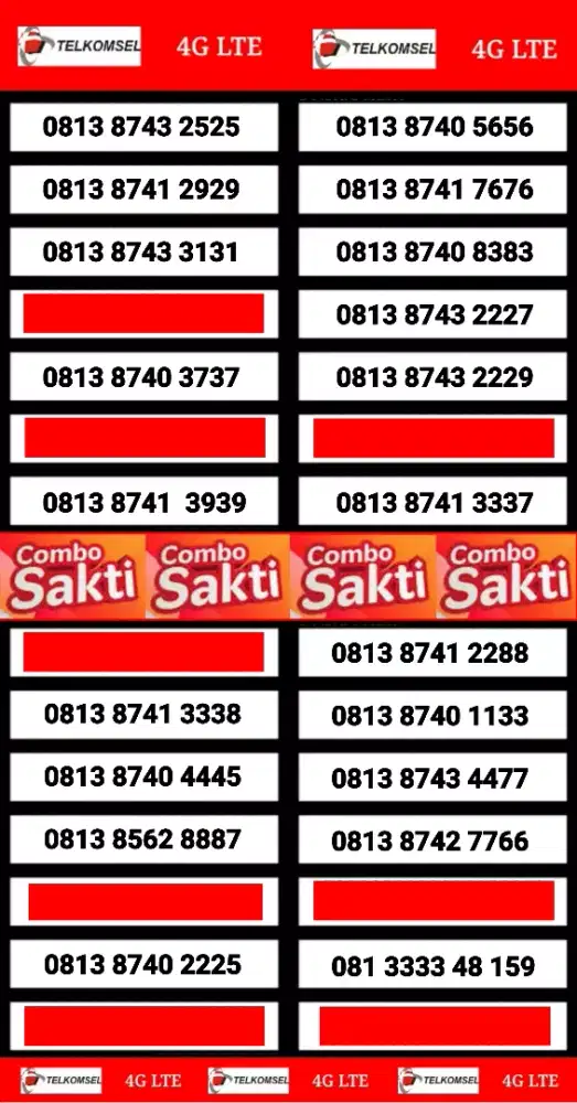 Nomor Cantik Simpati Rapi, Kartu Telkomsel (Tidak Bisa Cod)